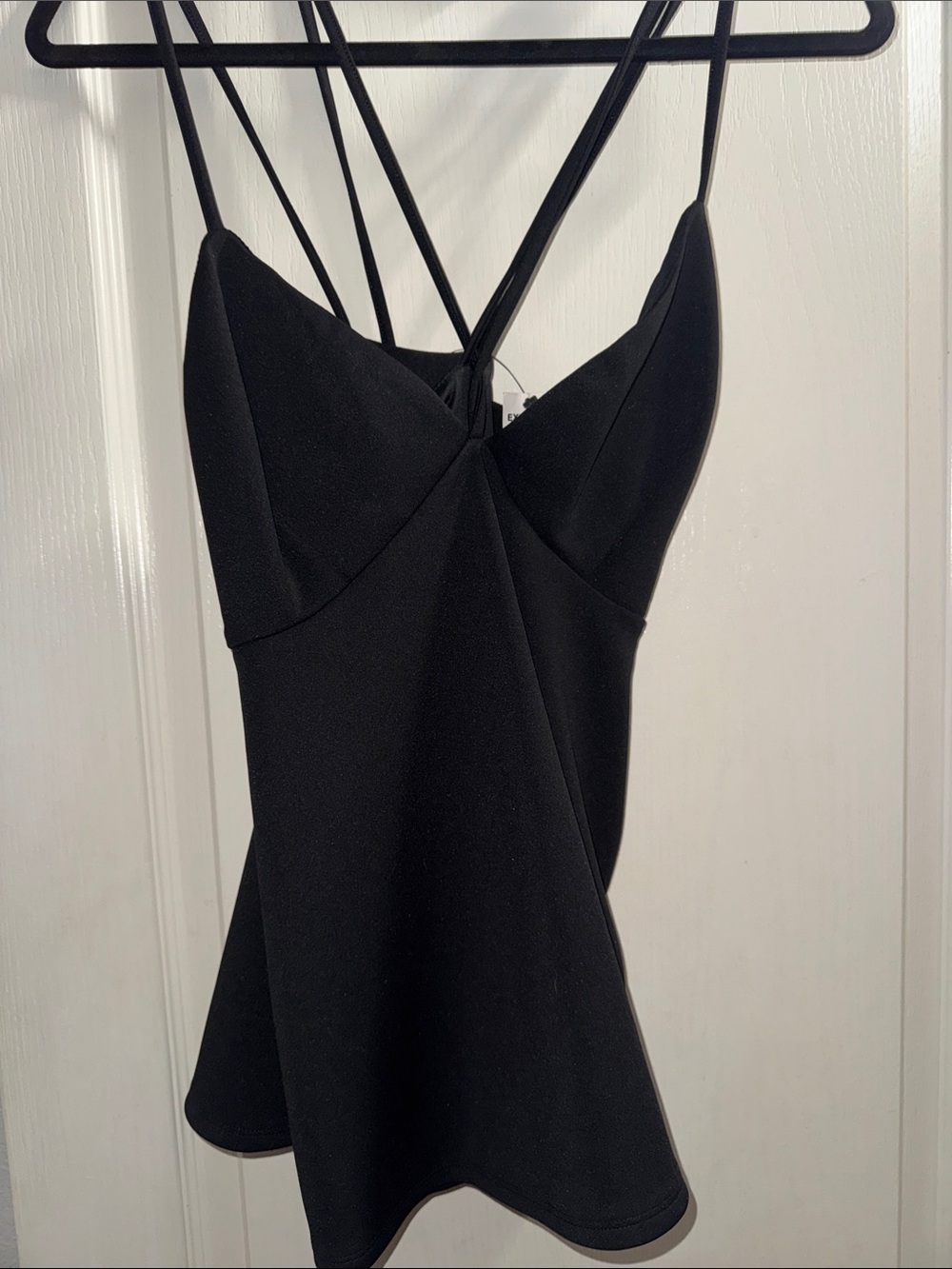 Express Black Strappy V-Neck Mini Dress
